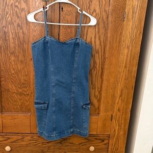 Celebrity Pink Blue Denim Dress